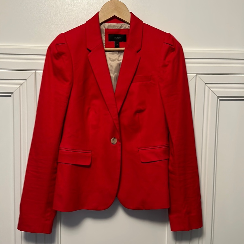 Red J Crew Blazer, size 8, great condition.